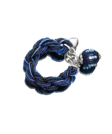 BRACCIALE TORCHON CON CRISTALLI E PERLINE