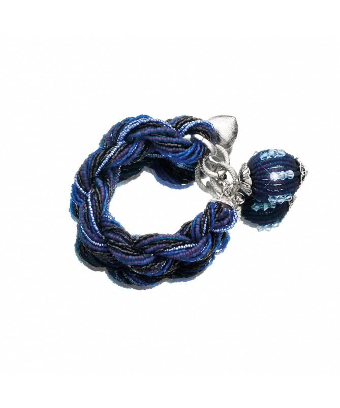 BRACCIALE TORCHON CON CRISTALLI E PERLINE