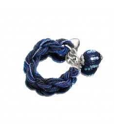 BRACCIALE TORCHON CON CRISTALLI E PERLINE
