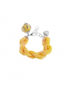 BRACCIALE TORCHON CON PERLINE E CRISTALLI