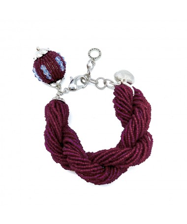 BRACCIALE TORCHON CON PERLINE E STRASS