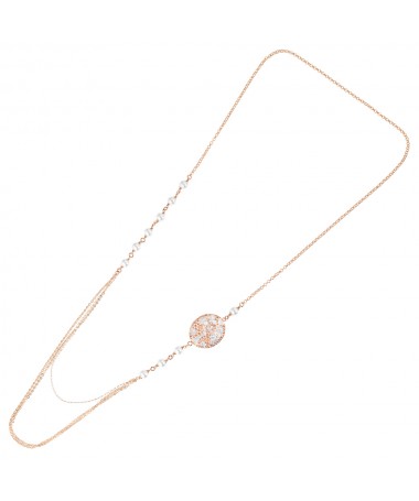 COLLANA IN BRONZO C/GLITTER ARGENTO E PERLE BJ