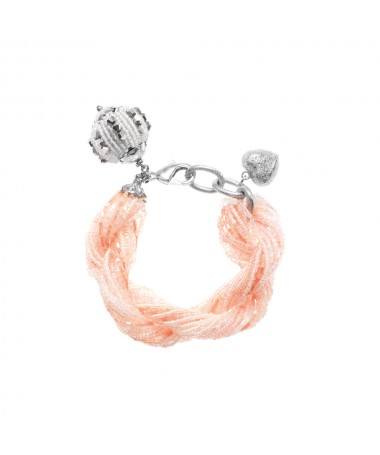 BRACCIALE TORCHON CON PERLINE E CRISTALLI