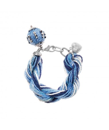 BRACCIALE TORCHON CON PERLINE E CRISTALLI