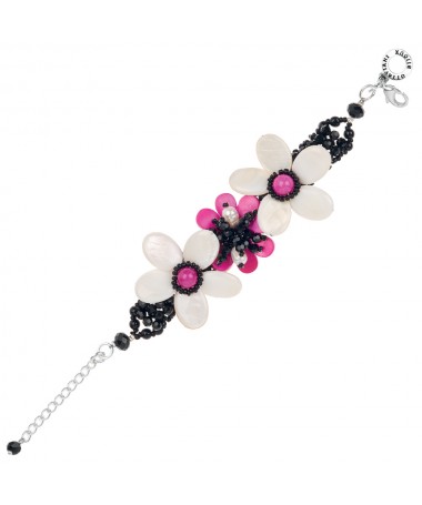 BRACCIALE CON AGATA,MADREPERLA,PERLE,CRISTALLI