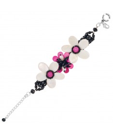BRACCIALE CON AGATA,MADREPERLA,PERLE,CRISTALLI