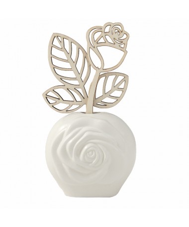 PROFUMATORE ROSA CON DIFF. LEGNO COLORE BIANCO