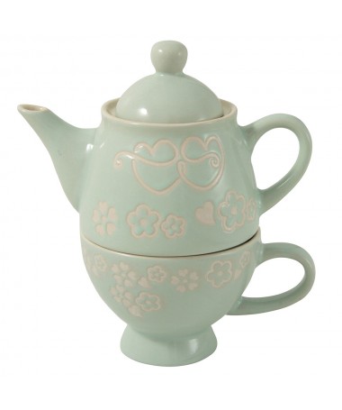 TEIERA CON TAZZA COLORE VERDE