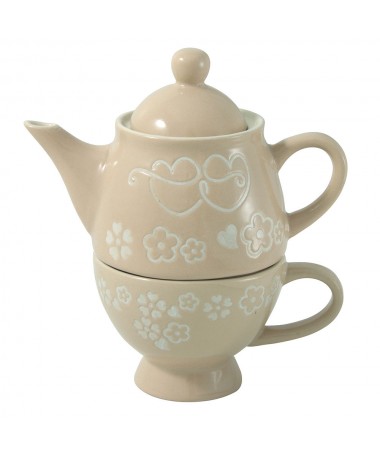TEIERA CON TAZZA COLORE TORTORA