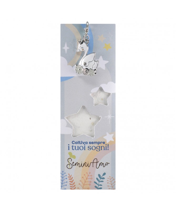 SEGNALIBRO CHARM CIGNO + CARTA PIANTABILE