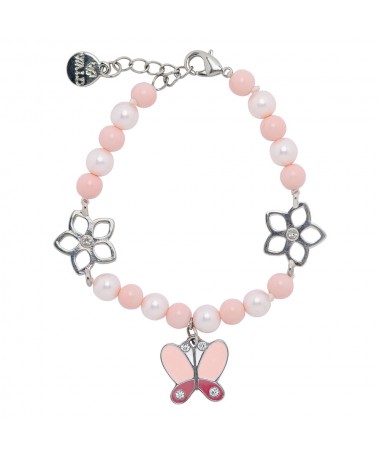 BRACCIALE 5 FARFALLA E FIORI
