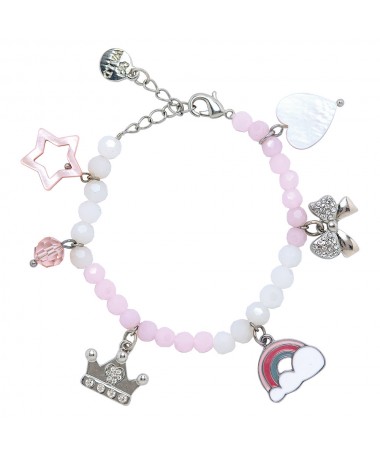 BRACCIALE 8 ARCOBALENO - CORONA E FIOCCO
