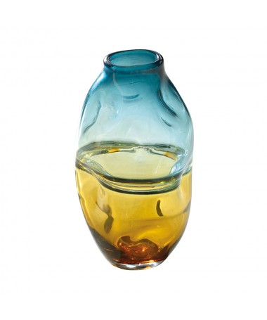 VASO 18 X 33H CM COLORE BLU PAVONE E AMBRA