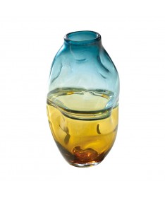 VASO 18 X 33H CM COLORE BLU PAVONE E AMBRA