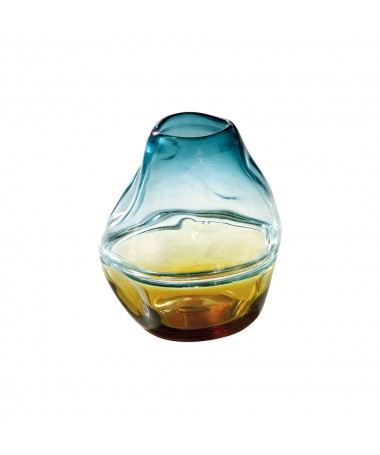 VASO 19 X 21H CM COLORE BLU PAVONE E AMBRA