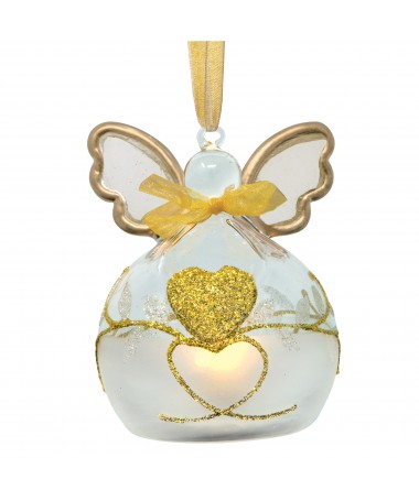 SFERA ANGELO CON LED 7,5X9H CM ORO