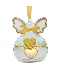 SFERA ANGELO CON LED 7,5X9H CM ORO