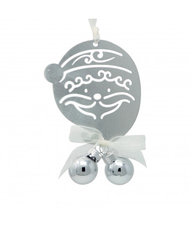 BABBO NATALE + 2 SFE IN VET 11,5H CM ARGENTO
