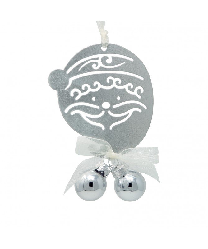 BABBO NATALE + 2 SFE IN VET 11,5H CM ARGENTO