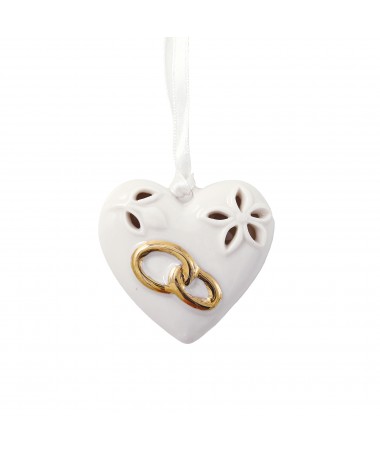 ADDOBBO CUORE CON FEDI COLORE ORO