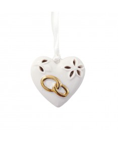 ADDOBBO CUORE CON FEDI COLORE ORO
