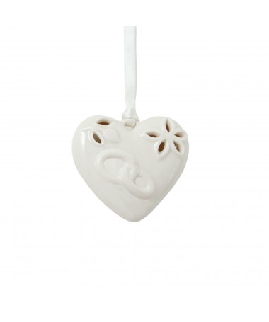 ADDOBBO CUORE CON FEDI COLORE ARGENTO