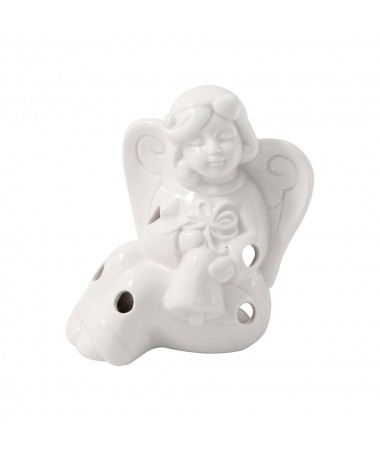 ANGELO CON CAMPANA CON TEALIGHT CM 11.7 X 9
