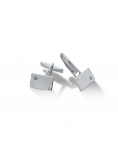 GEMELLI IN ARGENTO CON DIAMANTE E ANGELO INCISO A LASER
