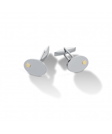 GEMELLI IN ARGENTO CON ANGELO IN ORO GIALLO
