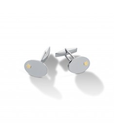 GEMELLI IN ARGENTO CON ANGELO IN ORO GIALLO