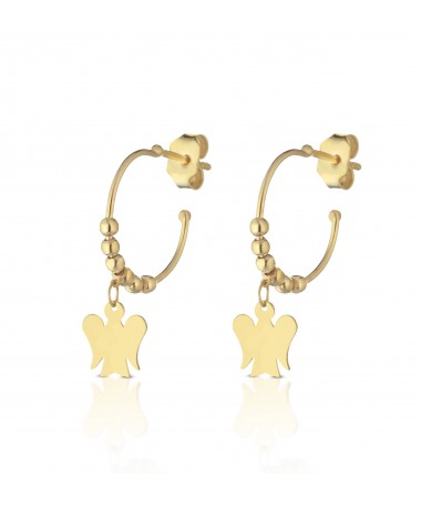 ORECCHINI CON ANGELO CHARM IN ORO GIALLO 