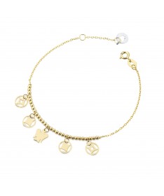BRACCIALE CON ANGELO E CHARMS IN ORO GIALLO