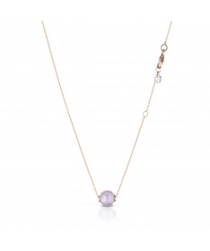 GIROCOLLO IN ORO ROSA CON PERLA ROSA 