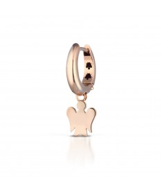 MONO ORECCHINO CERCHIO CON ANGELO CHARM IN ORO ROSA