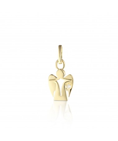 PENDENTE ANGELO IN ORO GIALLO CON DIAMANTE