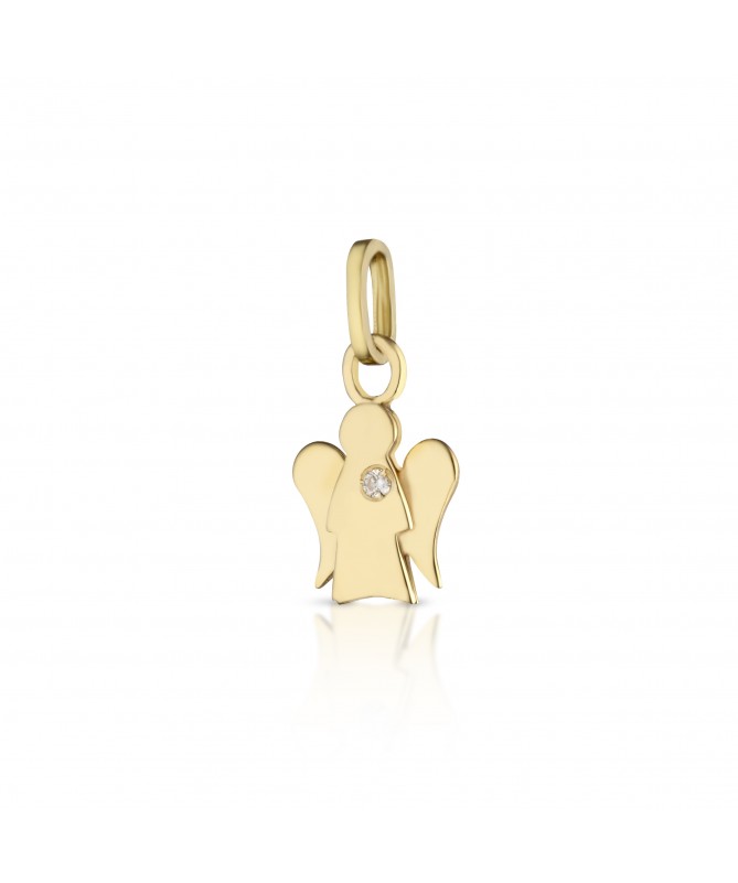 PENDENTE ANGELO IN ORO GIALLO CON DIAMANTE