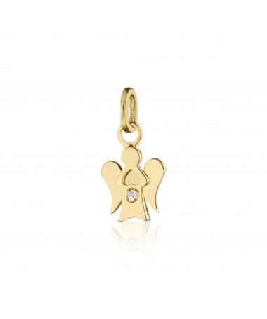 PENDENTE ANGELO IN ORO GIALLO CON DIAMANTE