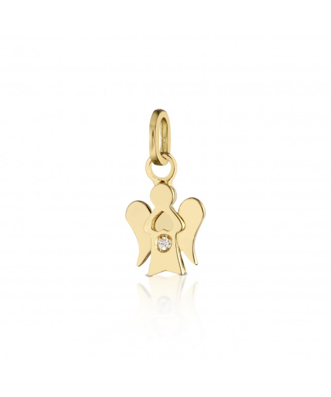 PENDENTE ANGELO IN ORO GIALLO CON DIAMANTE