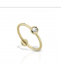 ANELLO IN ORO GIALLO E PUNTO LUCE IN ORO BIANCO DIAMANTATO
