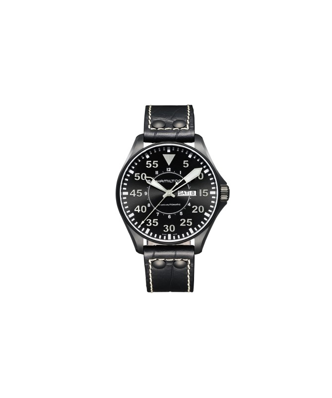 Orologio Hamilton - Khaki Aviation -  Khaki Pilot - Automatico - Acciaio Zaffiro H64785835