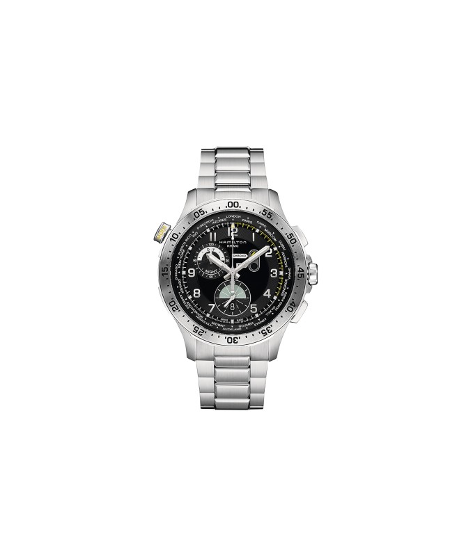 Orologio Hamilton - Khaki Aviation -  Worldtimer - Quarzo - Acciaio Zaffiro H76714135