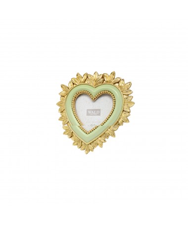 PORTAFOTO RESINA CUORE VERDE 14.4 X 14.9 CM