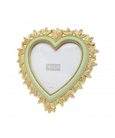 PORTAFOTO RESINA CUORE VERDE 22.6 X 23.5 CM