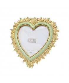 PORTAFOTO RESINA CUORE VERDE 22.6 X 23.5 CM