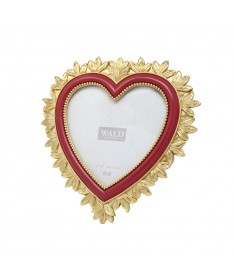 PORTAFOTO RESINA CUORE ROSSO 22.6 X 23.5 CM