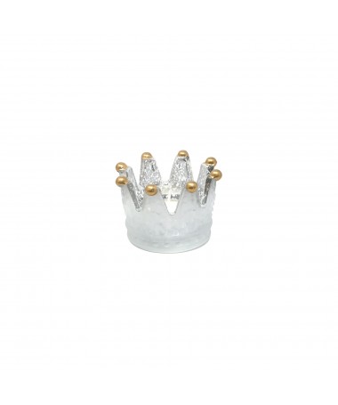 CORONA CON TEALIGHT ARGENTO