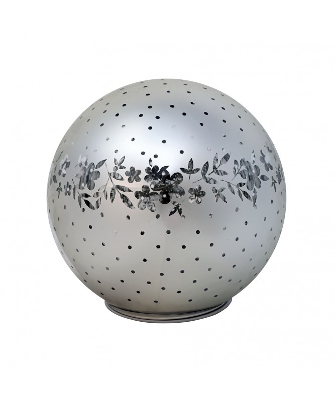 SFERA SILVER DA APPOGGIO CON LED FIORI