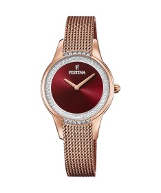 OROLOGIO FESTINA MADEMOISELLE F20496/1 ROSSO CINTURINO IN ACCIAIO, DONNA