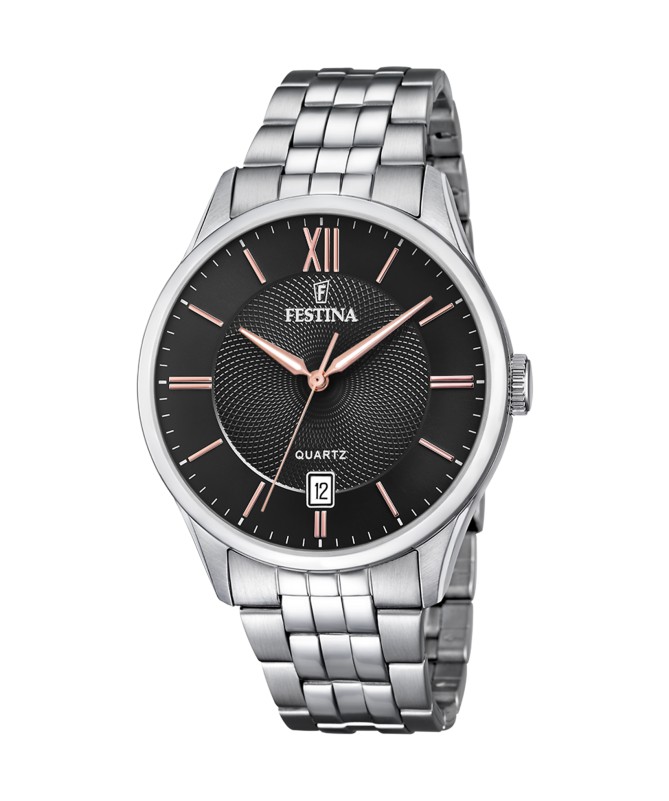 OROLOGIO FESTINA CLASSICS F20425/6 NERO CINTURINO IN ACCIAIO, UOMO