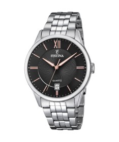 OROLOGIO FESTINA CLASSICS F20425/6 NERO CINTURINO IN ACCIAIO, UOMO